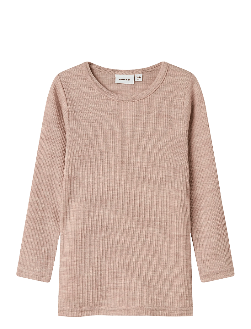 name it - NMNWAX WOOL RIB LS TOP NOOS - långärmade t-shirts - shadow gray - 1