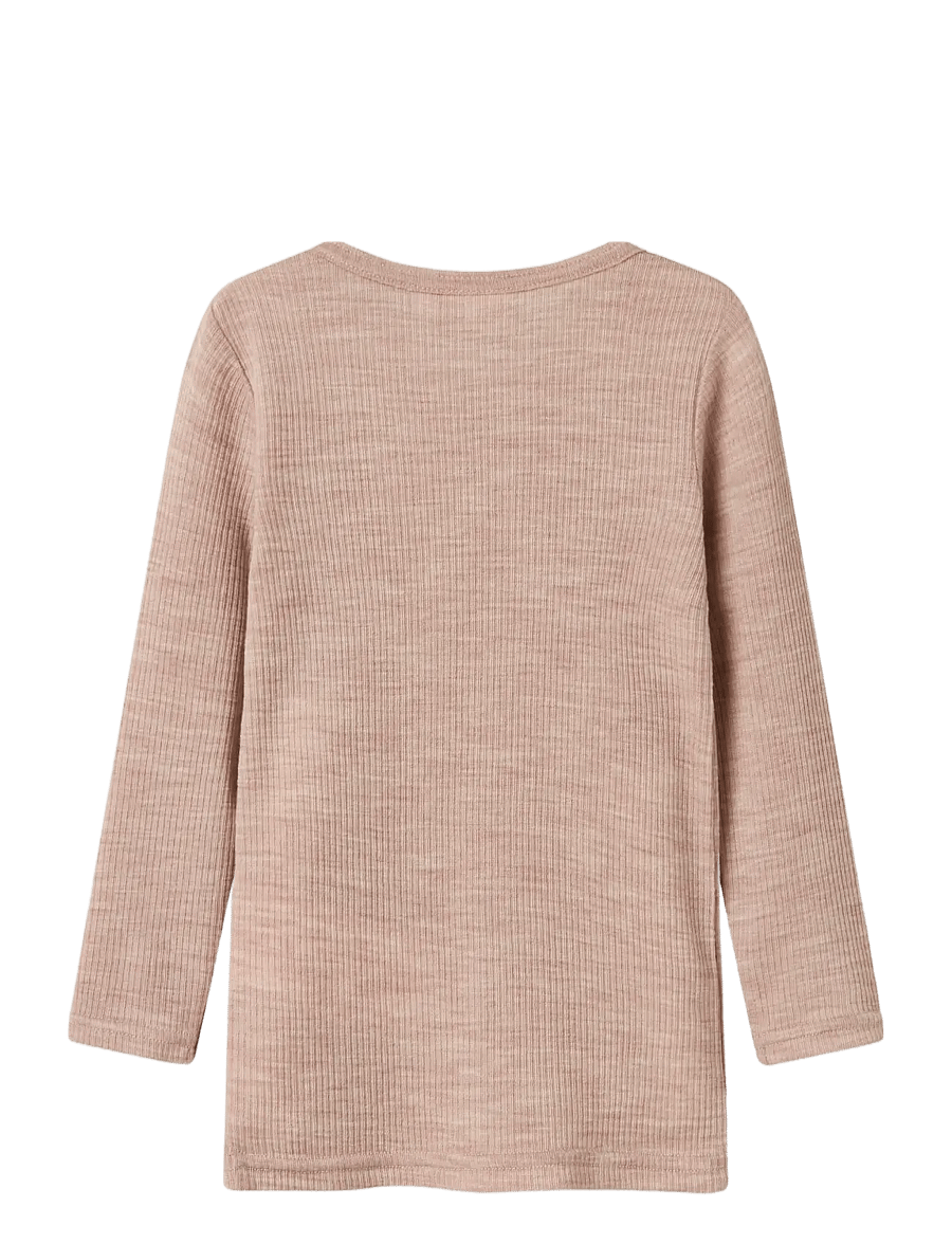 name it - NMNWAX WOOL RIB LS TOP NOOS - underställ baby - shadow gray - 2