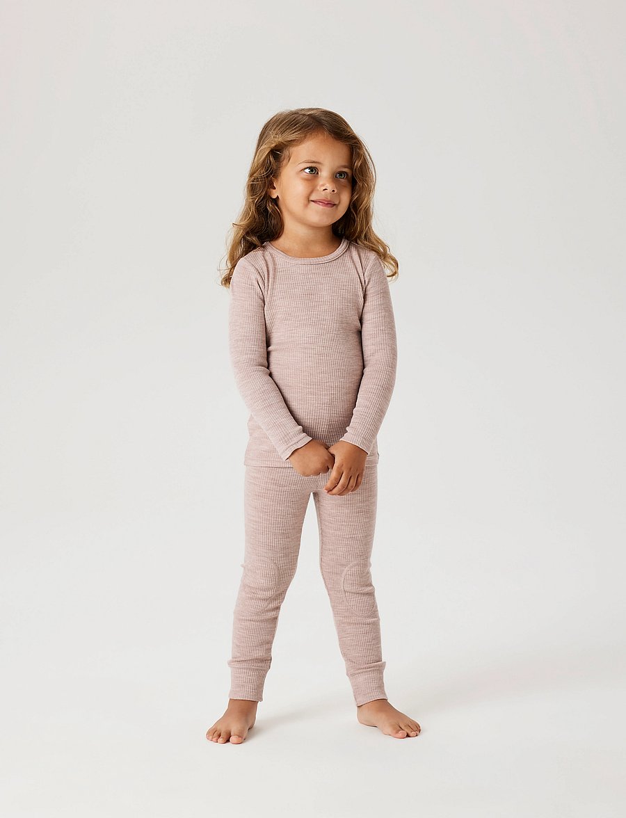 name it - NMNWAX WOOL RIB LS TOP NOOS - underställ baby - shadow gray - 4
