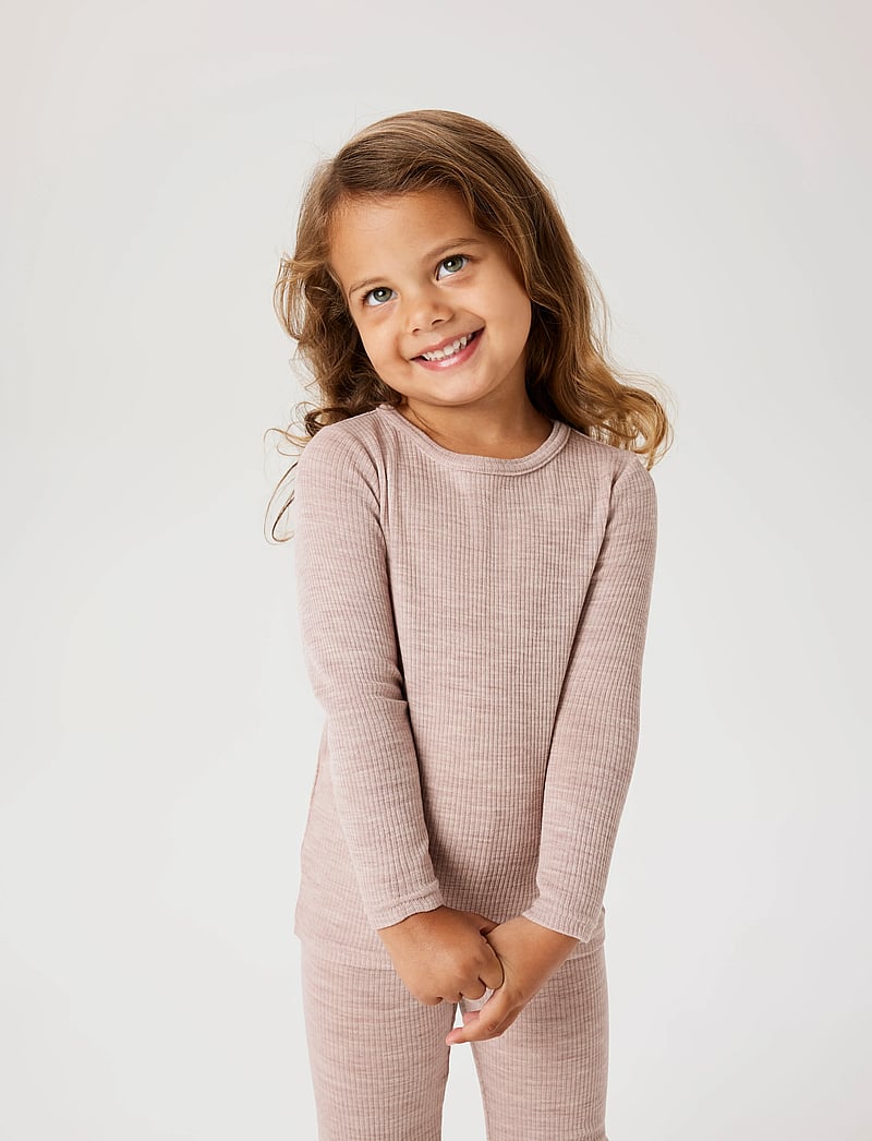 name it - NMNWAX WOOL RIB LS TOP NOOS - långärmade t-shirts - shadow gray - 5