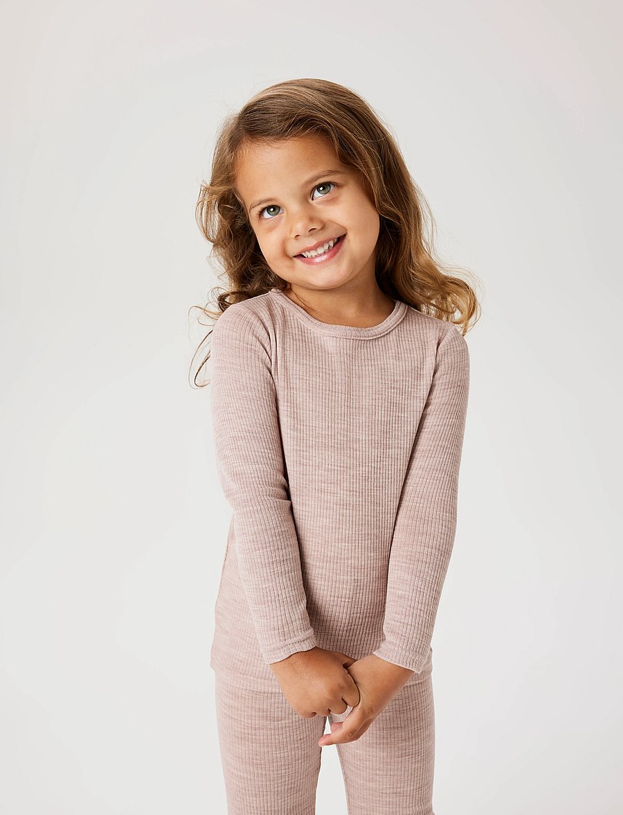 name it - NMNWAX WOOL RIB LS TOP NOOS - underställ baby - shadow gray - 5