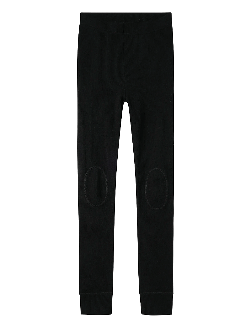 name it - NKNWAX WOOL RIB LEGGINGS - uldleggings - black - 1