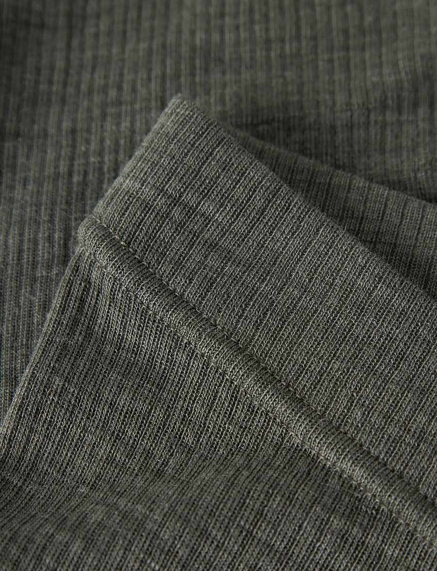 name it - NKNWAX WOOL RIB LEGGINGS - underställsbyxor - mulled basil - 1