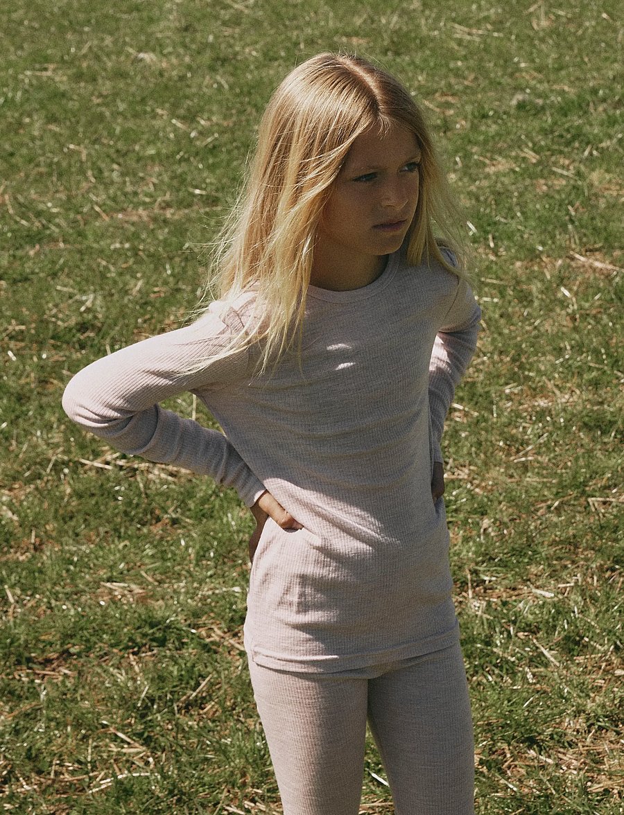 name it - NKNWAX WOOL RIB LEGGINGS - funkionsunterwäsche - hosen - violet ice - 3