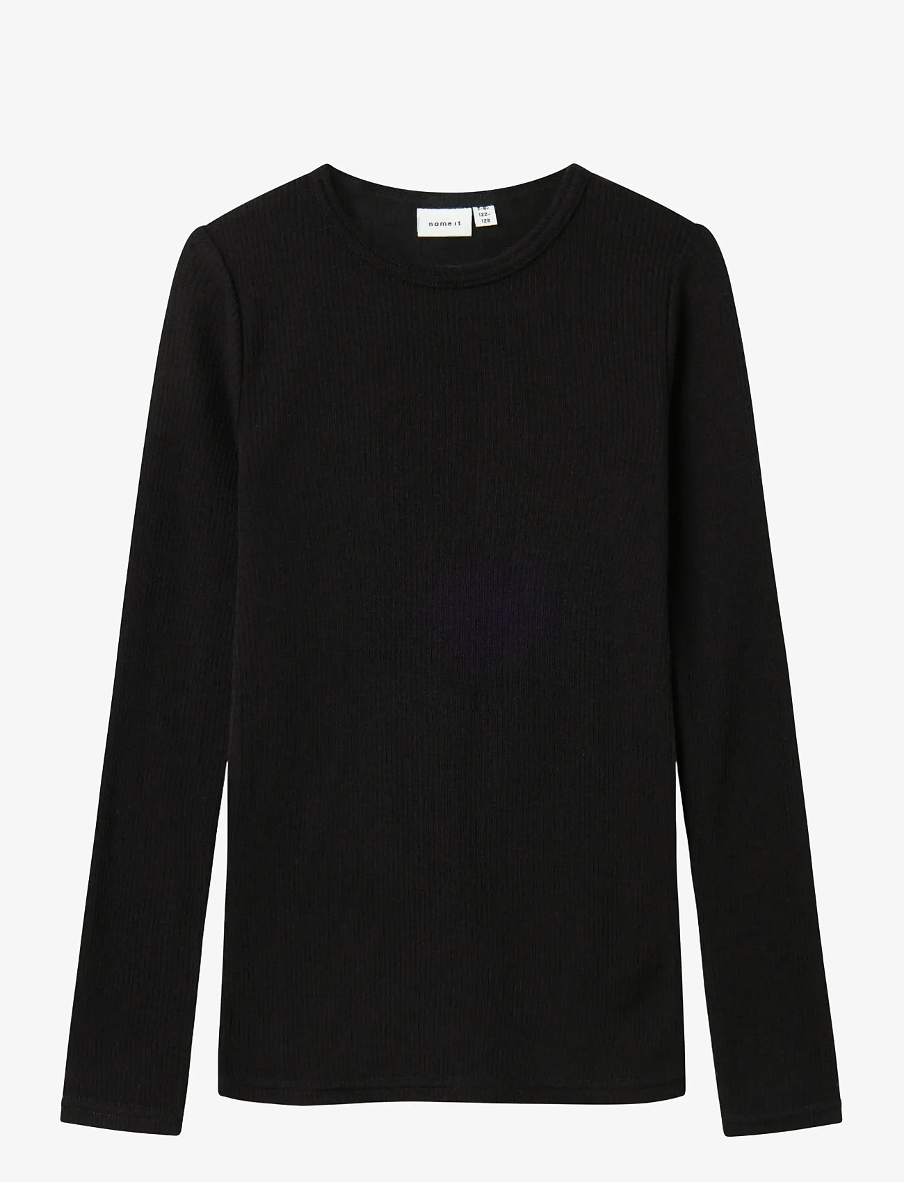 name it - NKNWAX WOOL RIB LS TOP - langærmede t-shirts - black - 1