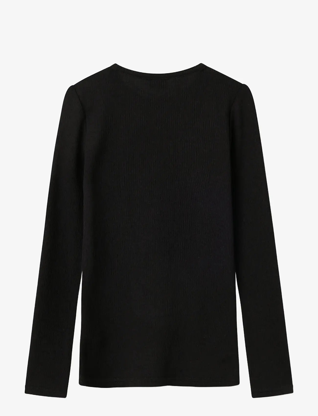 name it - NKNWAX WOOL RIB LS TOP - langærmede t-shirts - black - 2