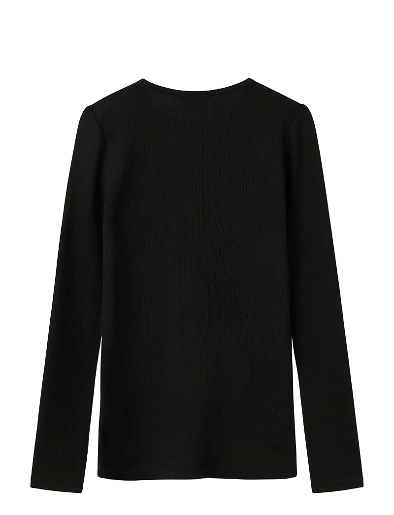 name it - NKNWAX WOOL RIB LS TOP - pikkade varrukatega t-särgid - black - 2
