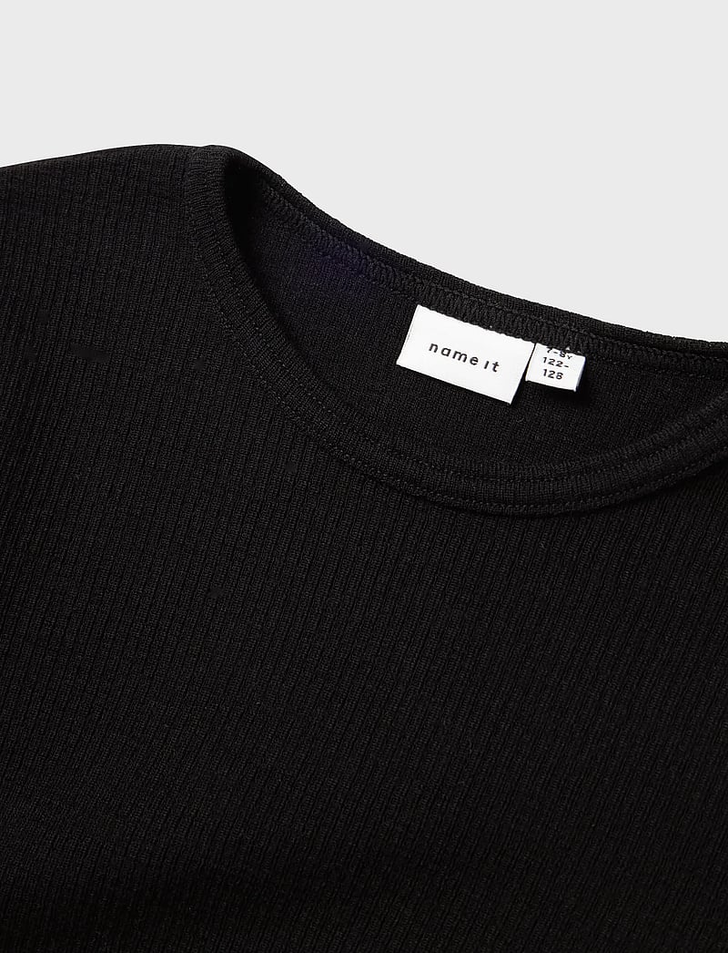 name it - NKNWAX WOOL RIB LS TOP - pikkade varrukatega t-särgid - black - 3