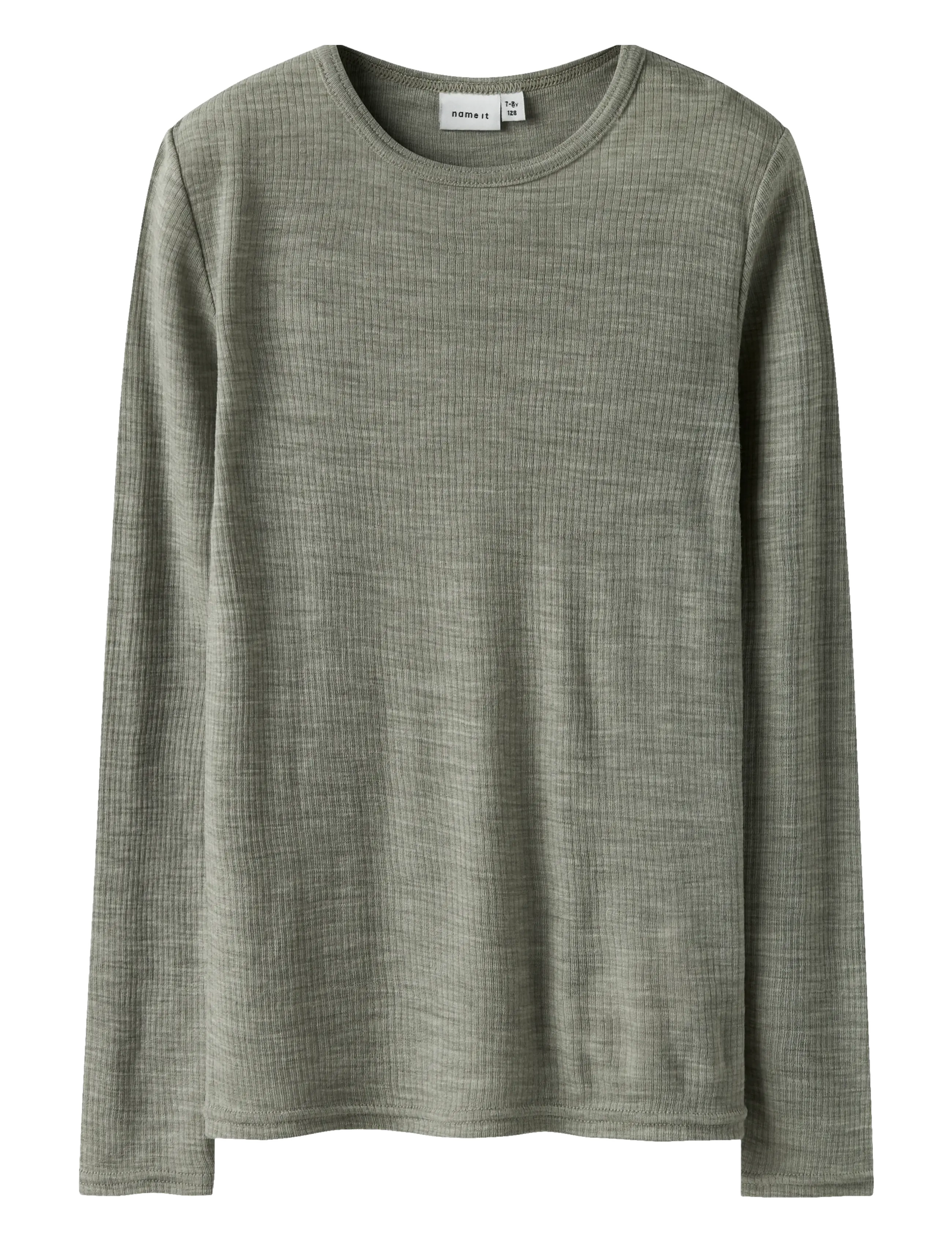 name it NKNWAX WOOL RIB LS TOP - Underställströjor - DRIED SAGE / green