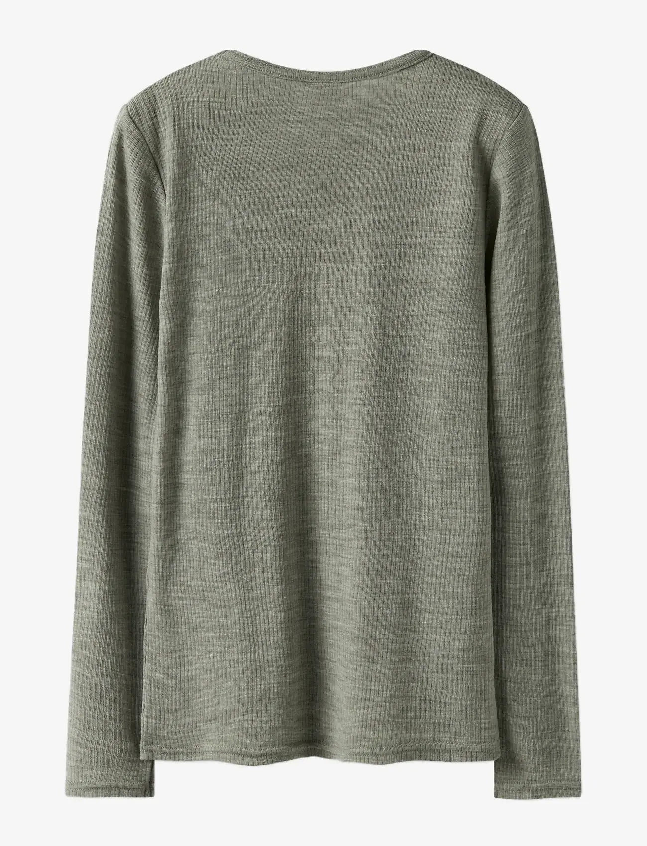 name it - NKNWAX WOOL RIB LS TOP - efterårstøj - dried sage - 1