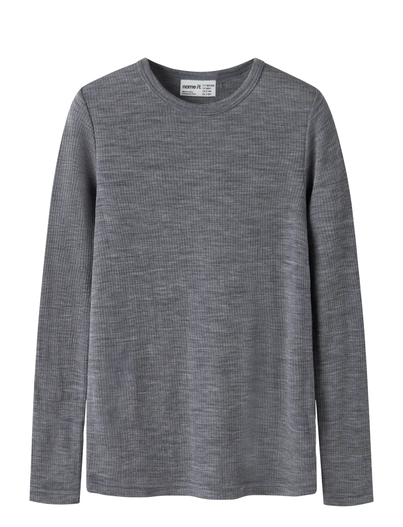 NAME IT Nknwax Wolle Rib Ls Oberteil Grau - 110 - Kinder