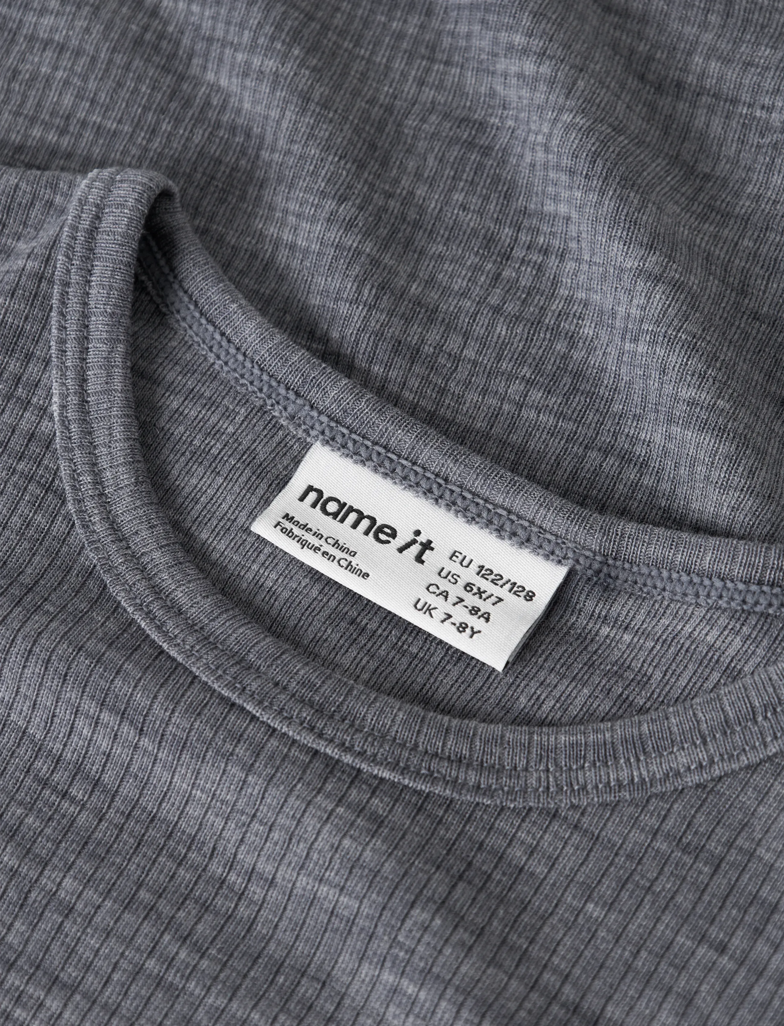 name it - NKNWAX WOOL RIB LS TOP - pikkade varrukatega t-särgid - folkstone gray - 2