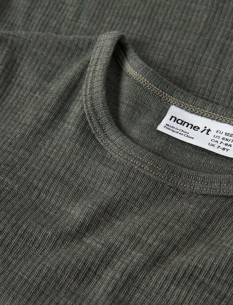 name it - NKNWAX WOOL RIB LS TOP - pikkade varrukatega t-särgid - mulled basil - 2
