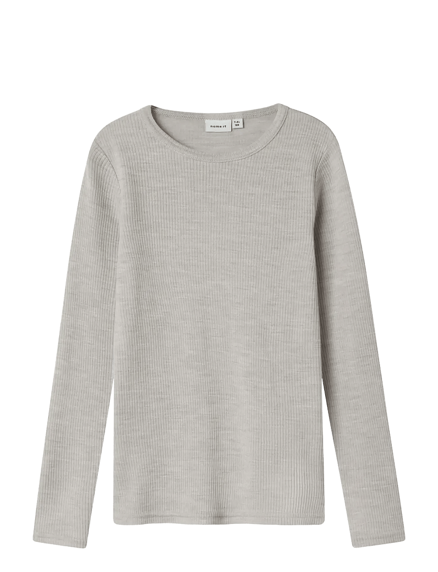 name it - NKNWAX WOOL RIB LS TOP - underställströjor - nacreous cloud - 1