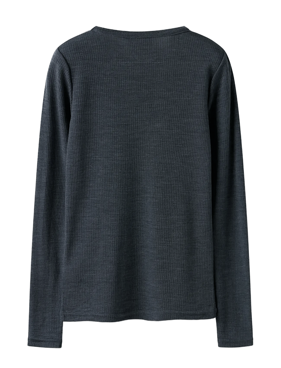 name it - NKNWAX WOOL RIB LS TOP - långärmade t-shirts - ombre blue - 2