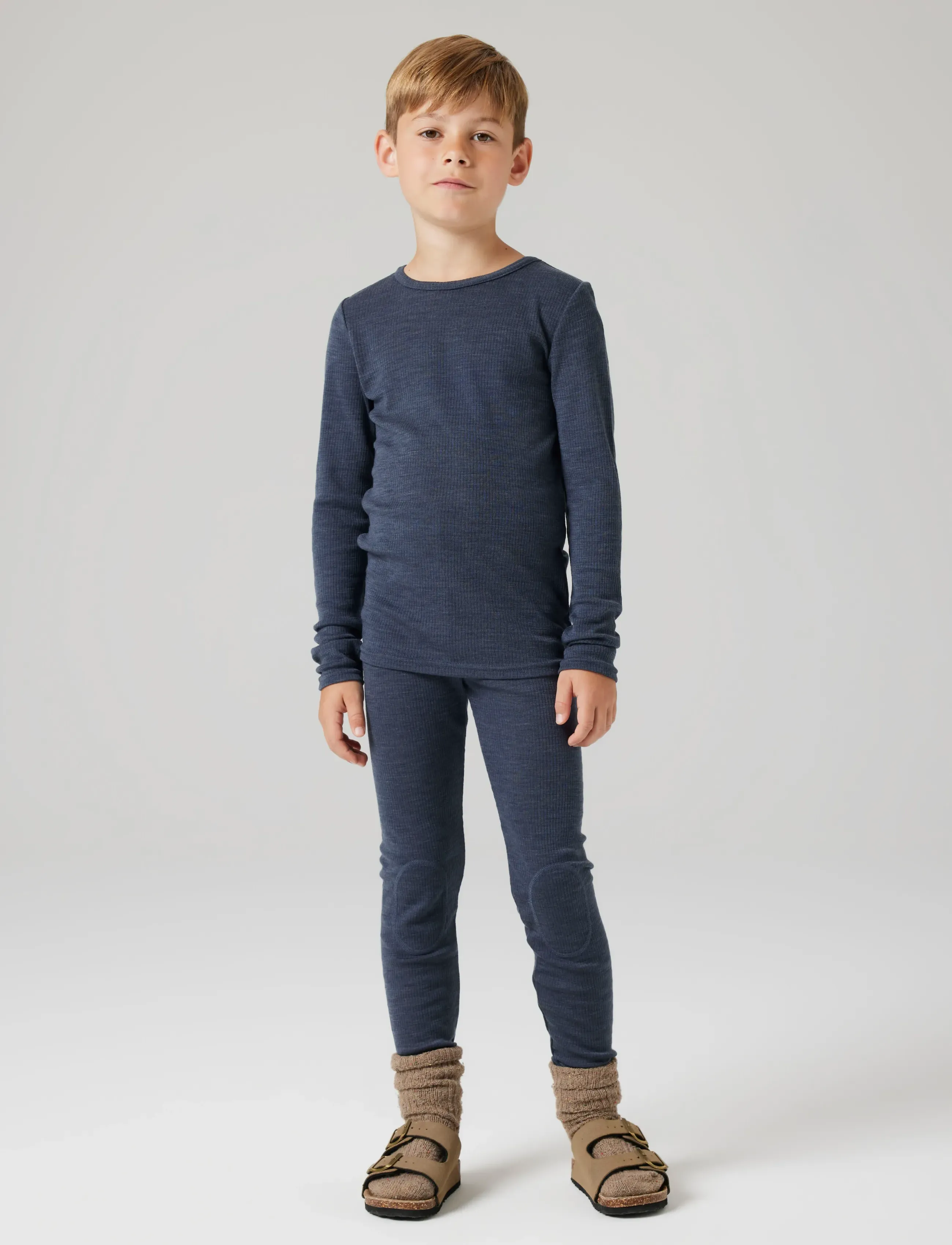 name it - NKNWAX WOOL RIB LS TOP - långärmade t-shirts - ombre blue - 4