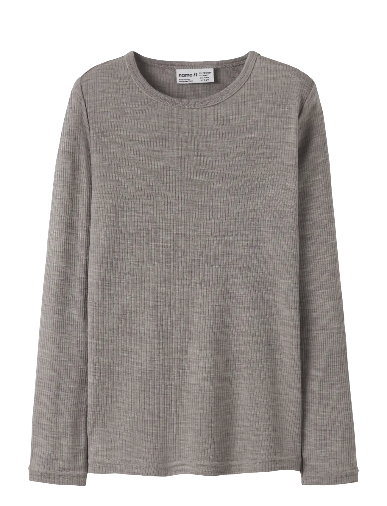 NAME IT Nknwax Wolle Rib Ls Oberteil Grau - 116 - Kinder