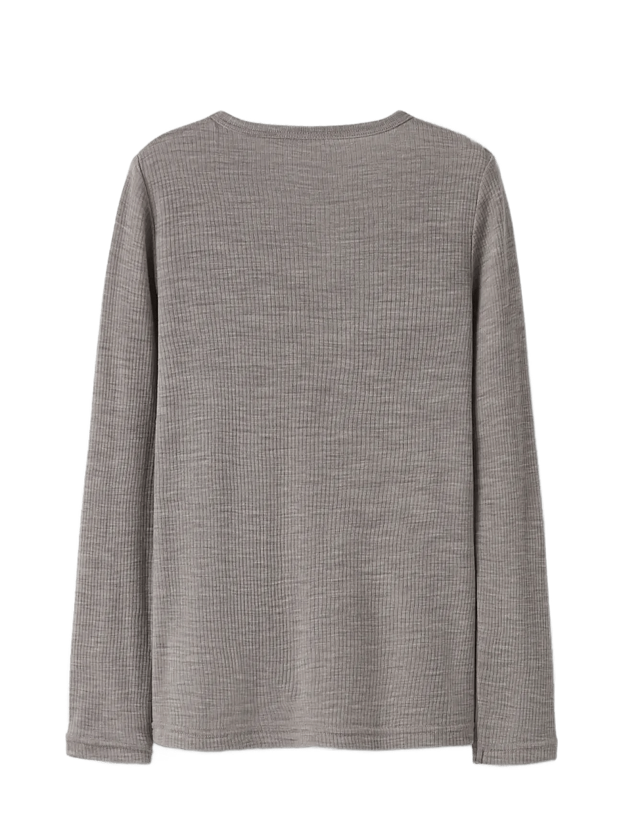 name it - NKNWAX WOOL RIB LS TOP - pikkade varrukatega t-särgid - satellite - 1
