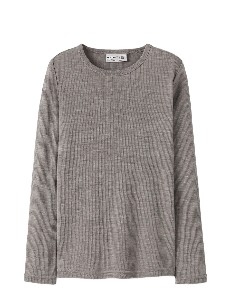 name it - NKNWAX WOOL RIB LS TOP - pikkade varrukatega t-särgid - satellite - 2