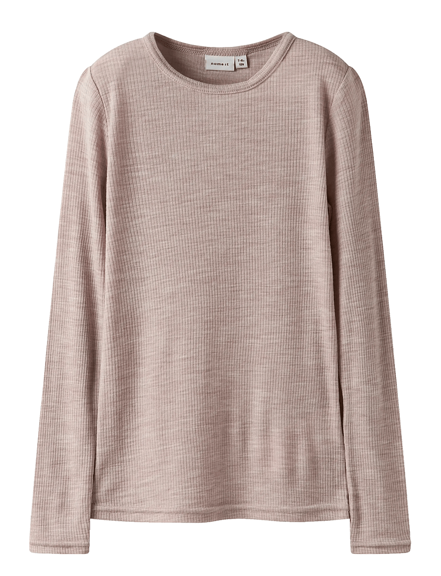 name it - NKNWAX WOOL RIB LS TOP - långärmade t-shirts - shadow gray - 2
