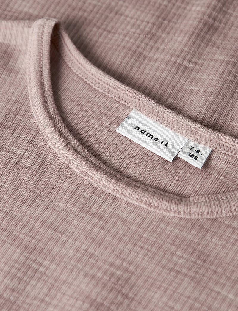name it - NKNWAX WOOL RIB LS TOP - långärmade t-shirts - shadow gray - 1