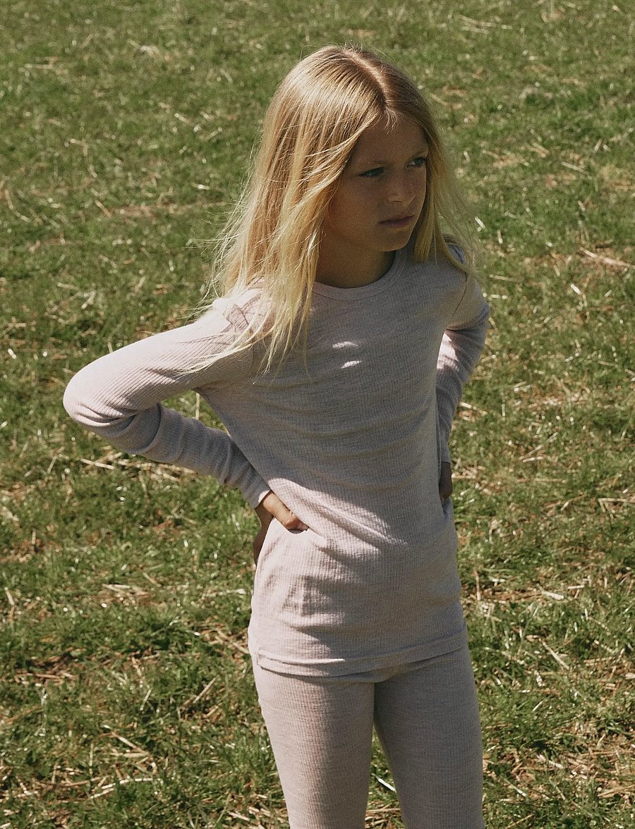name it - NKNWAX WOOL RIB LS TOP - pikkade varrukatega t-särgid - violet ice - 4