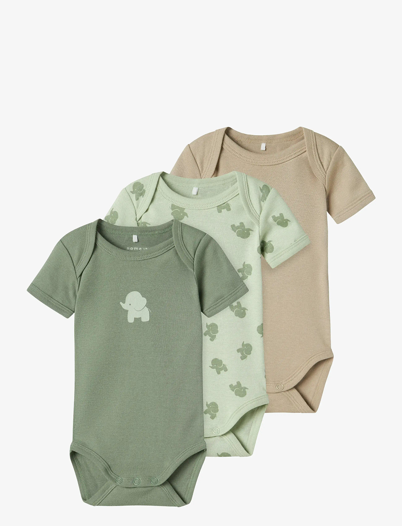 name it - NBMBODY 3P SS SEA FOAM ELEPHANT NOOS - bodide mitmikpakk - sea foam - 0