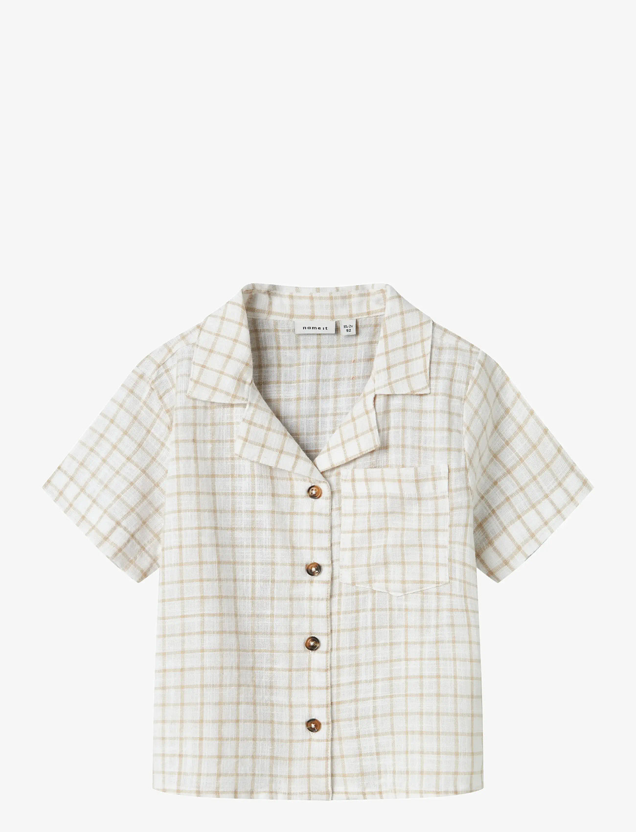 name it - NMMHALOM NREG SS SHIRT BOX - lühikeste varrukatega särgid - bright white - 1