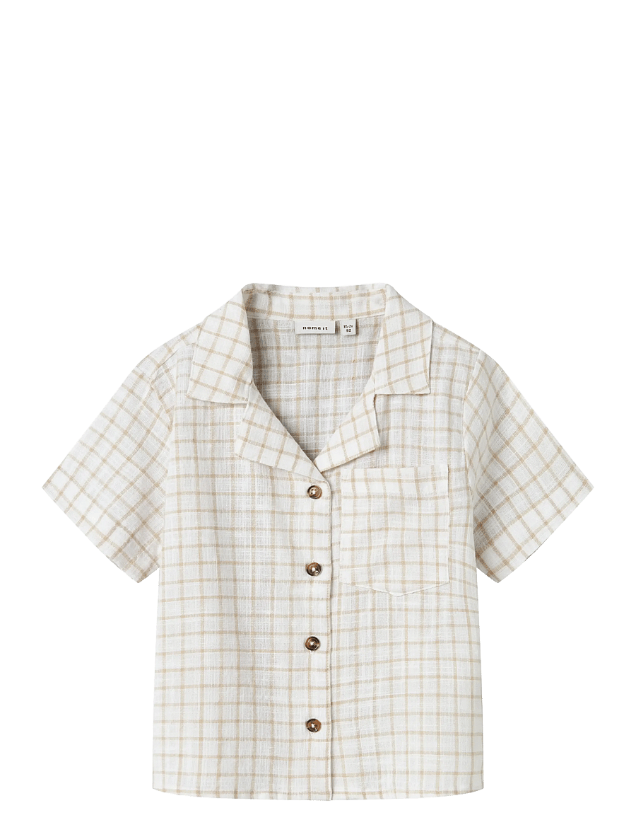 name it - NMMHALOM NREG SS SHIRT BOX - kurzärmlige hemden - bright white - 1