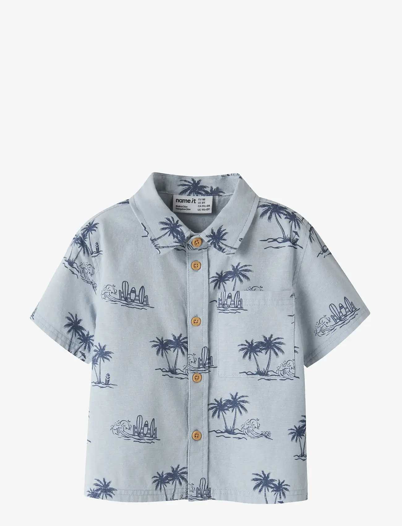 name it - NMMHESTERN NREG SS SHIRT - lühikeste varrukatega särgid - blue fog - 0