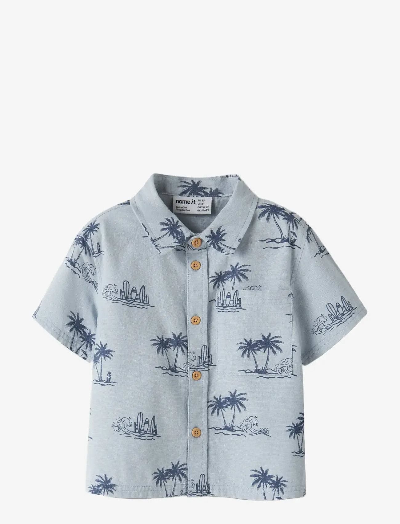name it - NMMHESTERN NREG SS SHIRT - lühikeste varrukatega särgid - blue fog - 2