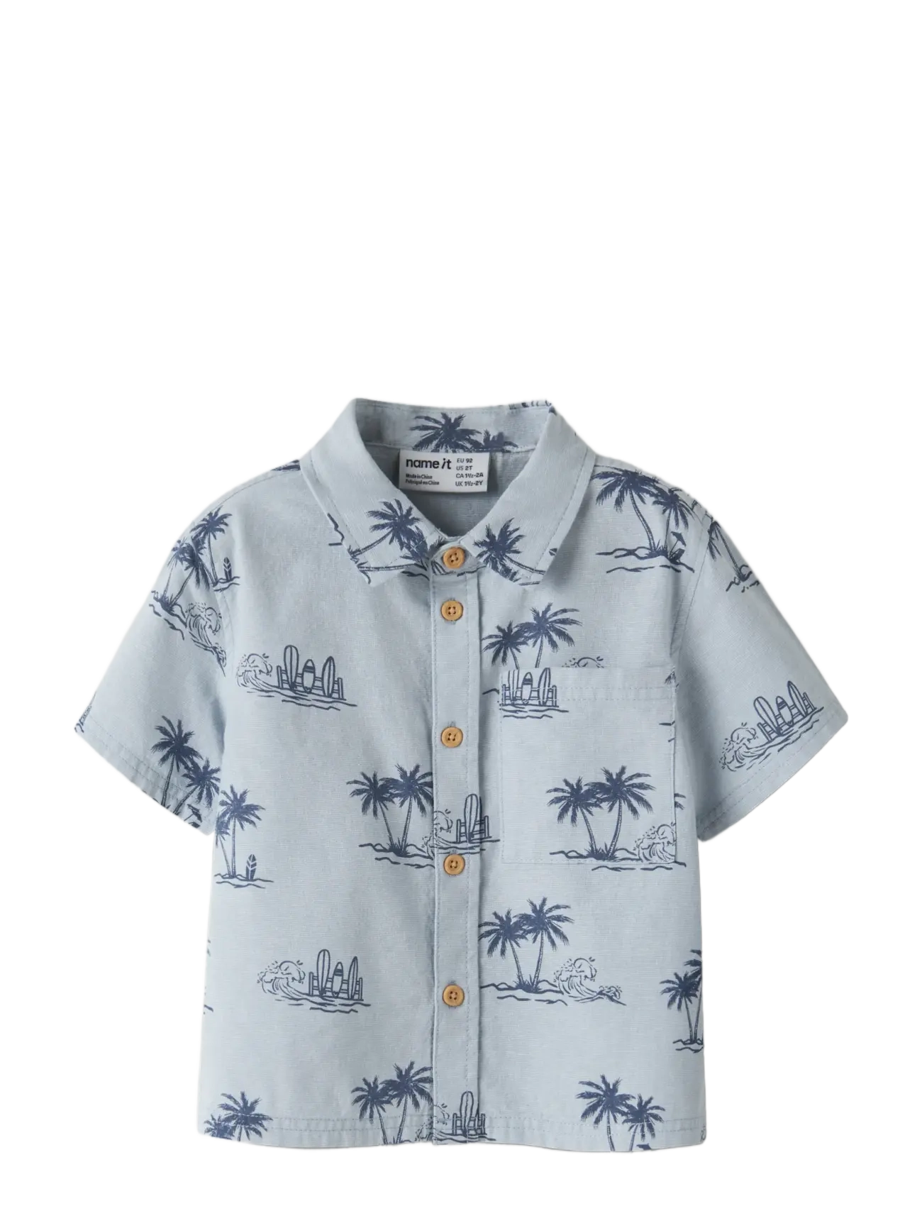 name it - NMMHESTERN NREG SS SHIRT - kortärmade skjortor - blue fog - 2