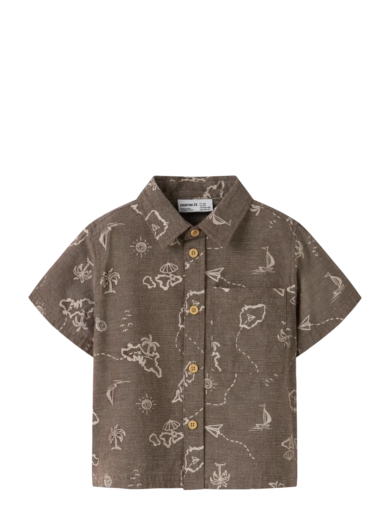NAME IT Nmmhestern Nreg Ss Shirt Braun - 104 - Kinder
