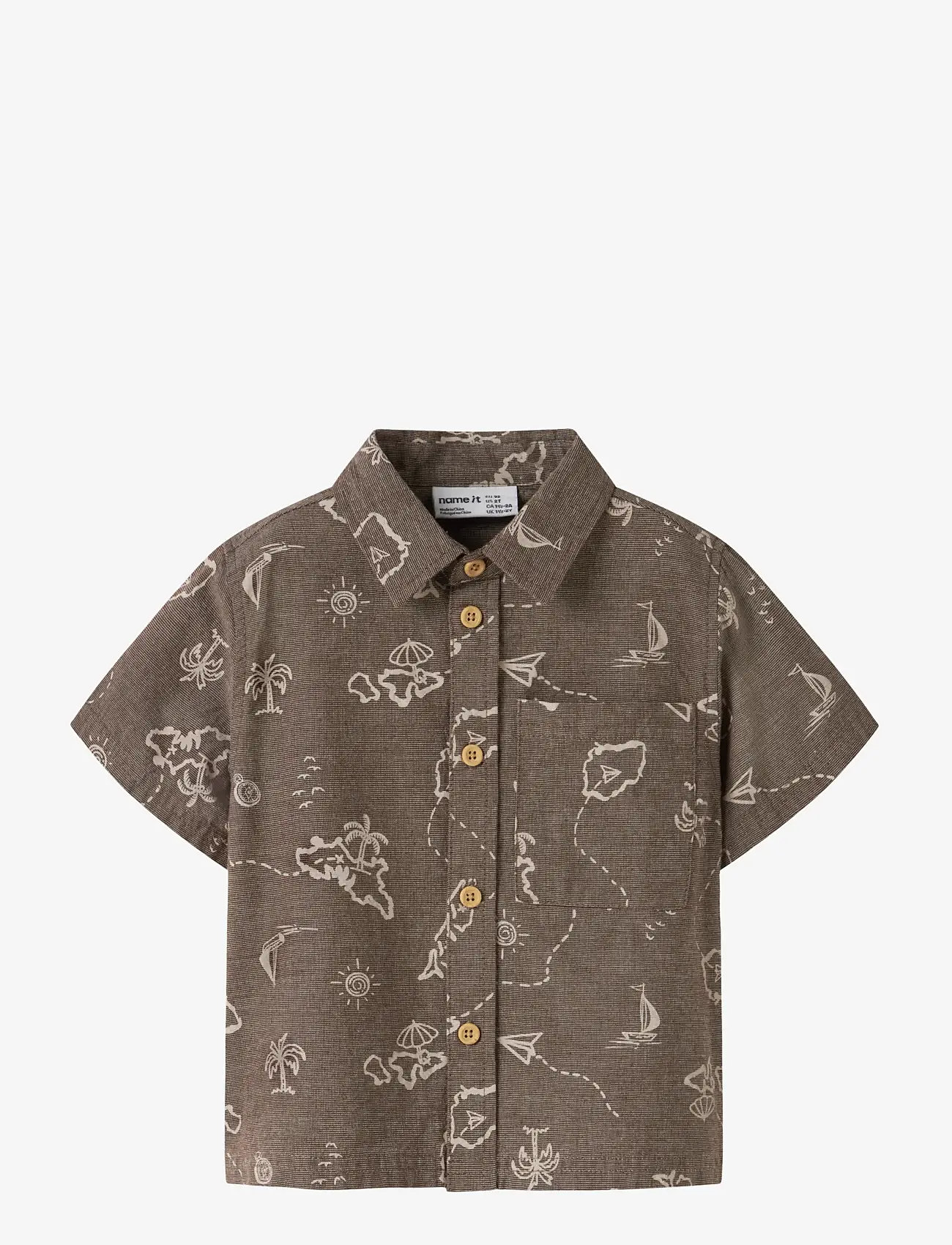 name it - NMMHESTERN NREG SS SHIRT - kortærmede skjorter - chestnut - 0