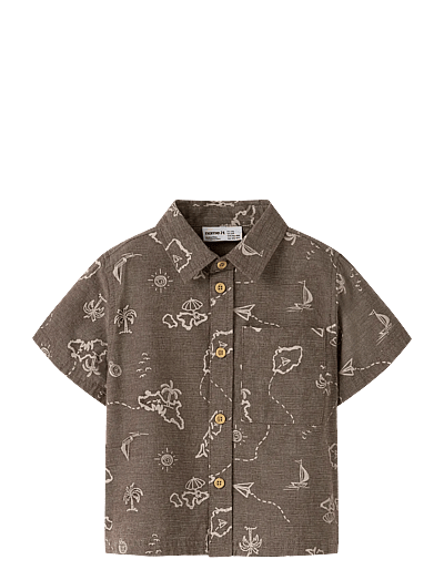 name it NMMHESTERN NREG SS SHIRT - Clothing - CHESTNUT / brown