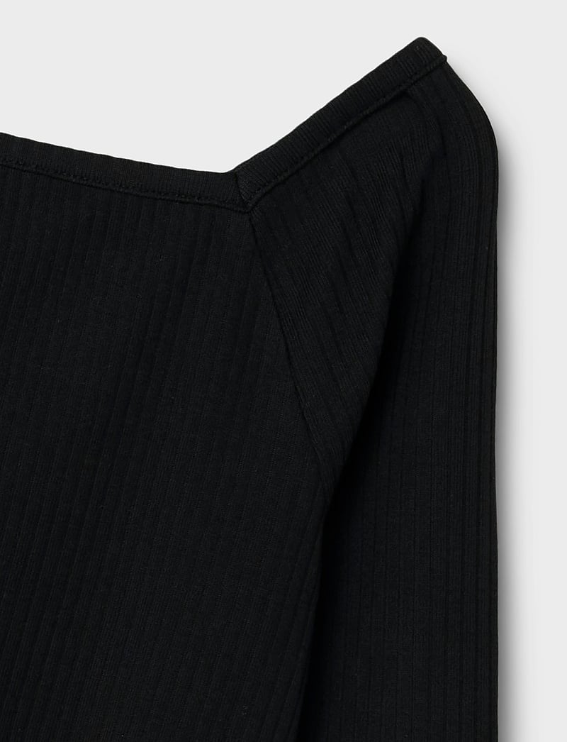 name it - NKFOTILIA LS SLIM TOP - långärmade t-shirts - black - 3