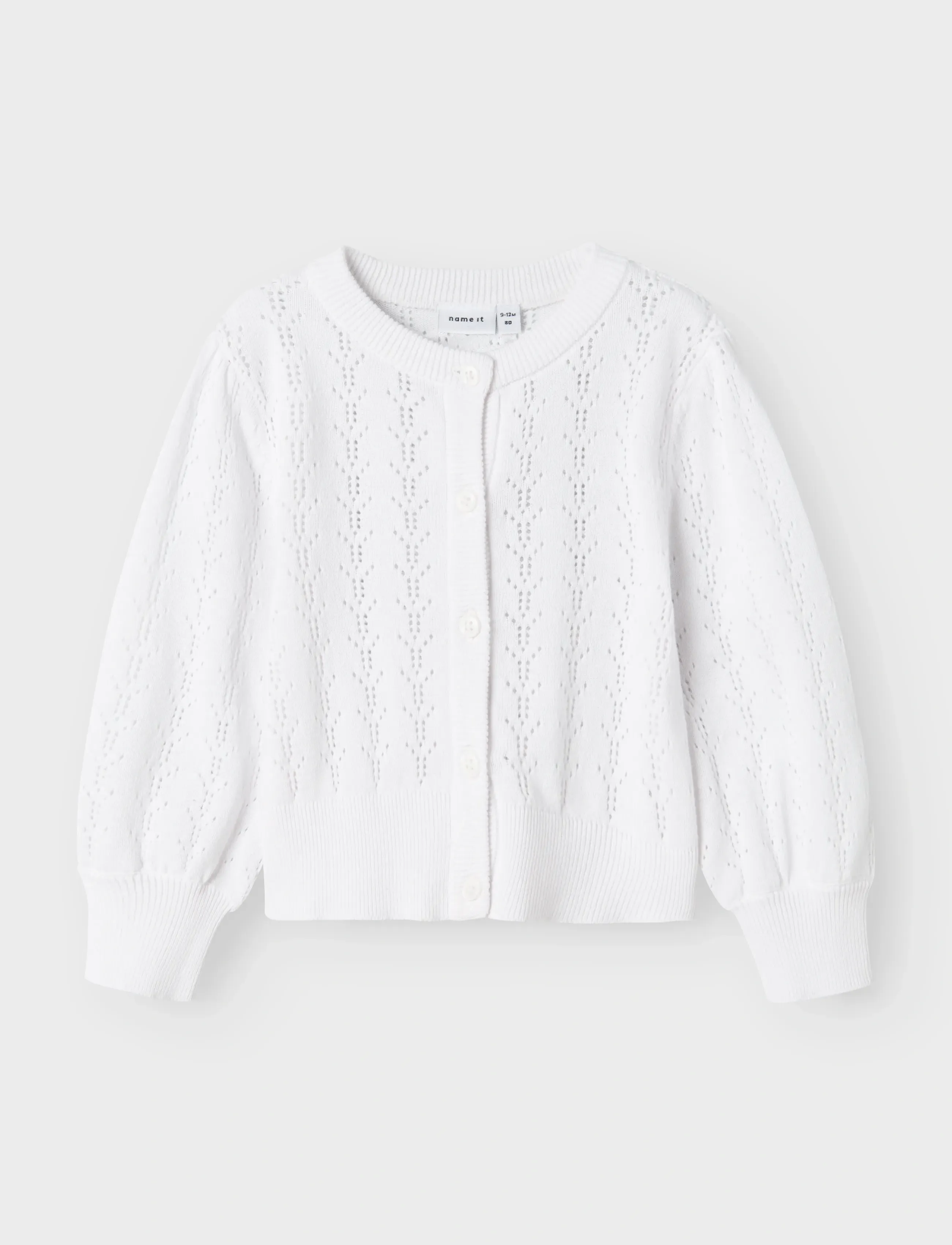 name it - NMFHANNAH LS KNIT CARD - bright white - 2