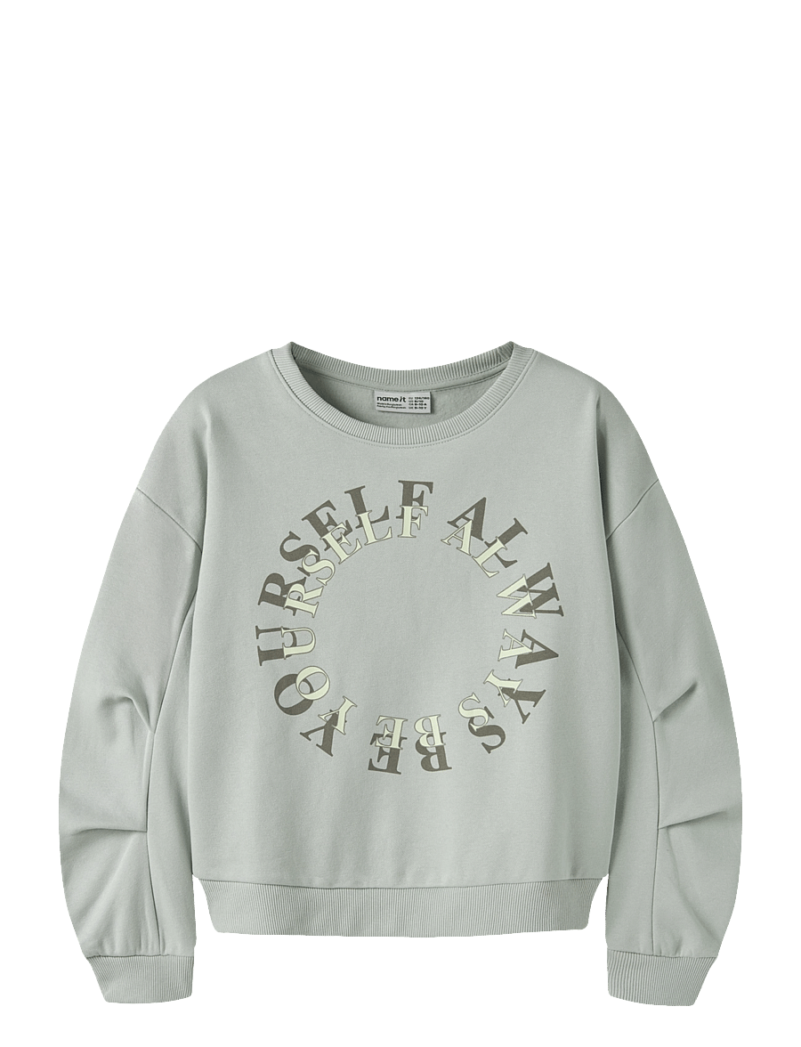 name it - NKFPTAROUND LS SWEAT BRU - sweatshirts - aqua gray - 0