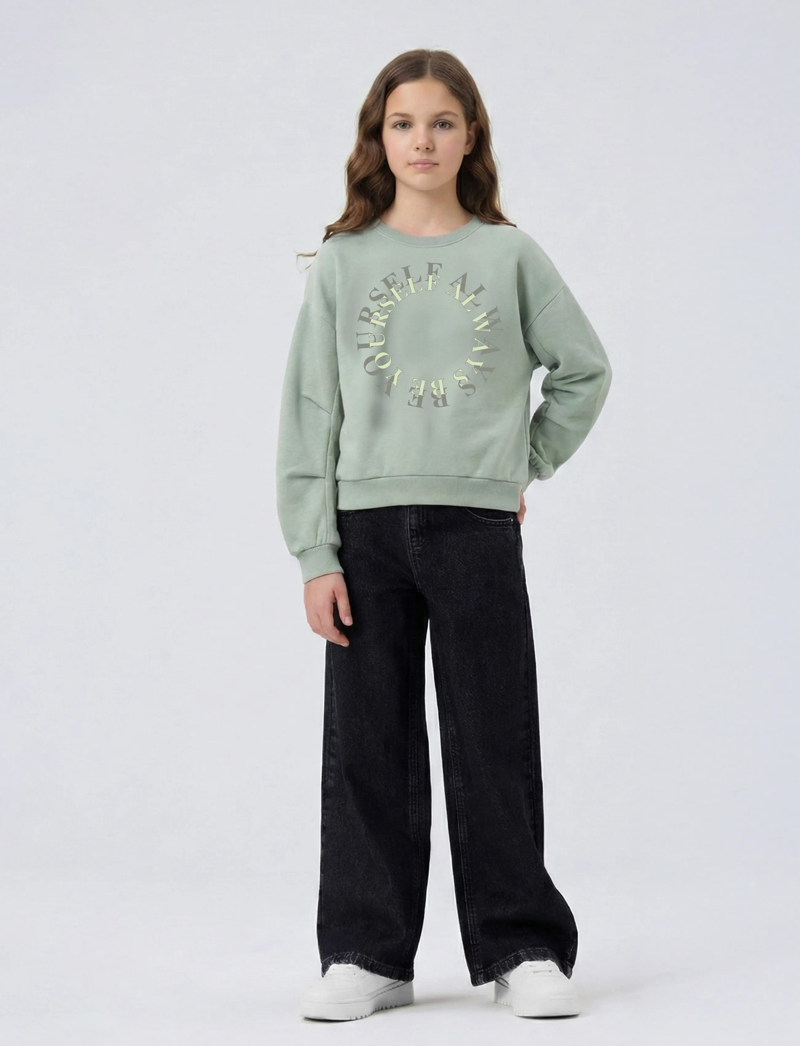 name it - NKFPTAROUND LS SWEAT BRU - sweatshirts - aqua gray - 3