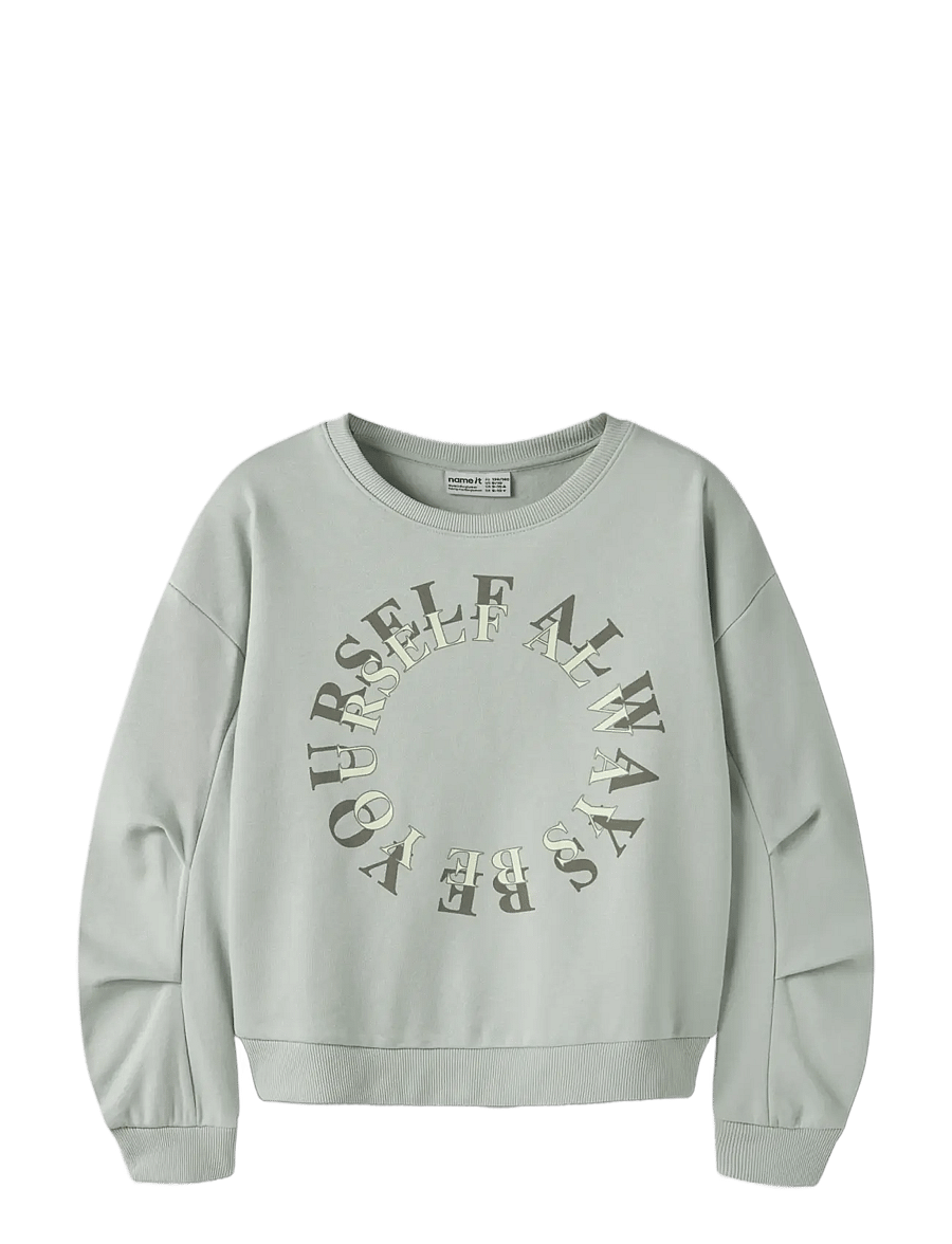 name it - NKFPTAROUND LS SWEAT BRU - sweatshirts - aqua gray - 2