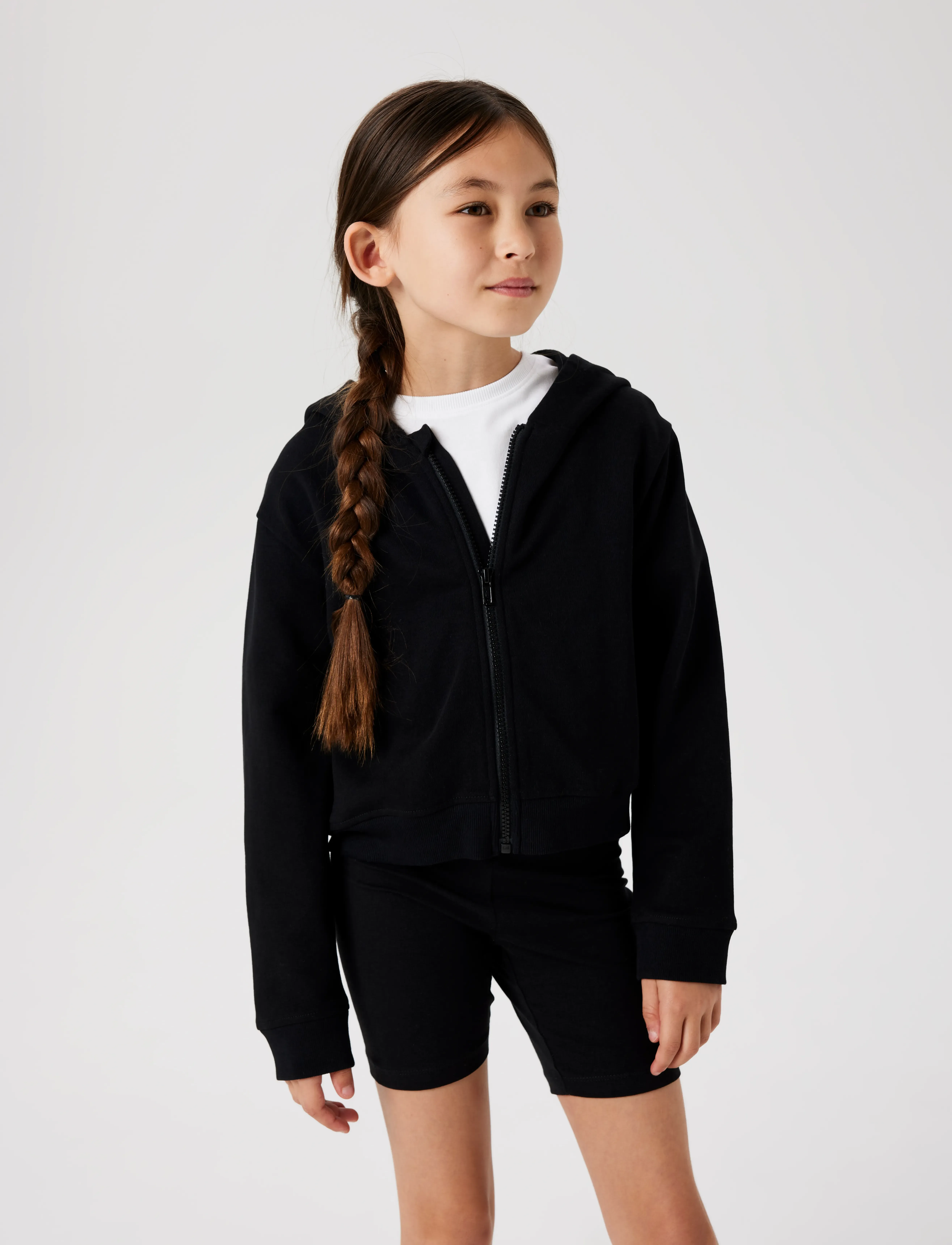 name it NKFMILLE SHORT NREG SWE CARD WH UNB NOOS - Sweatshirts & Hættetrøjer - BLACK / black