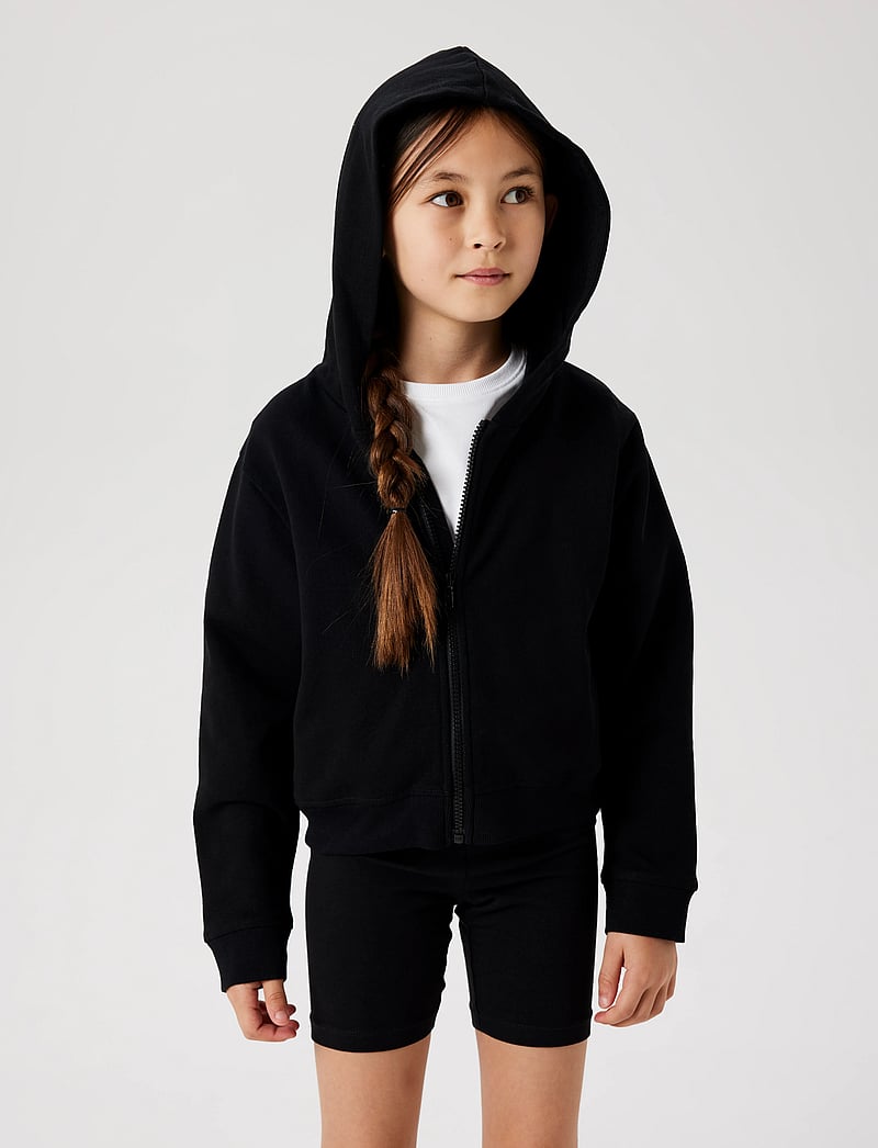 name it - NKFMILLE SHORT NREG SWE CARD WH UNB NOOS - kapuzenpullover - black - 4