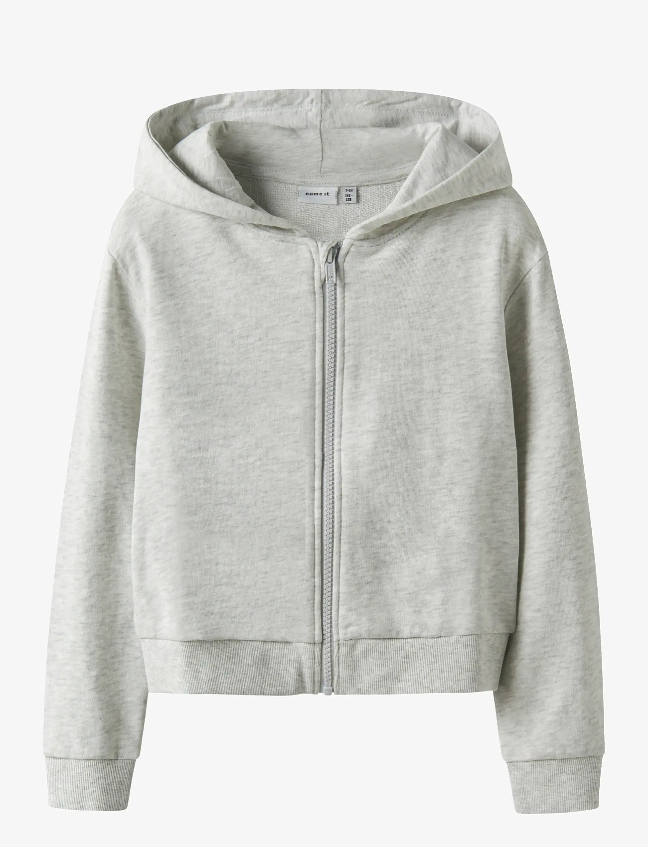 name it - NKFMILLE SHORT NREG SWE CARD WH UNB NOOS - pulls à capuche - light grey melange - 1
