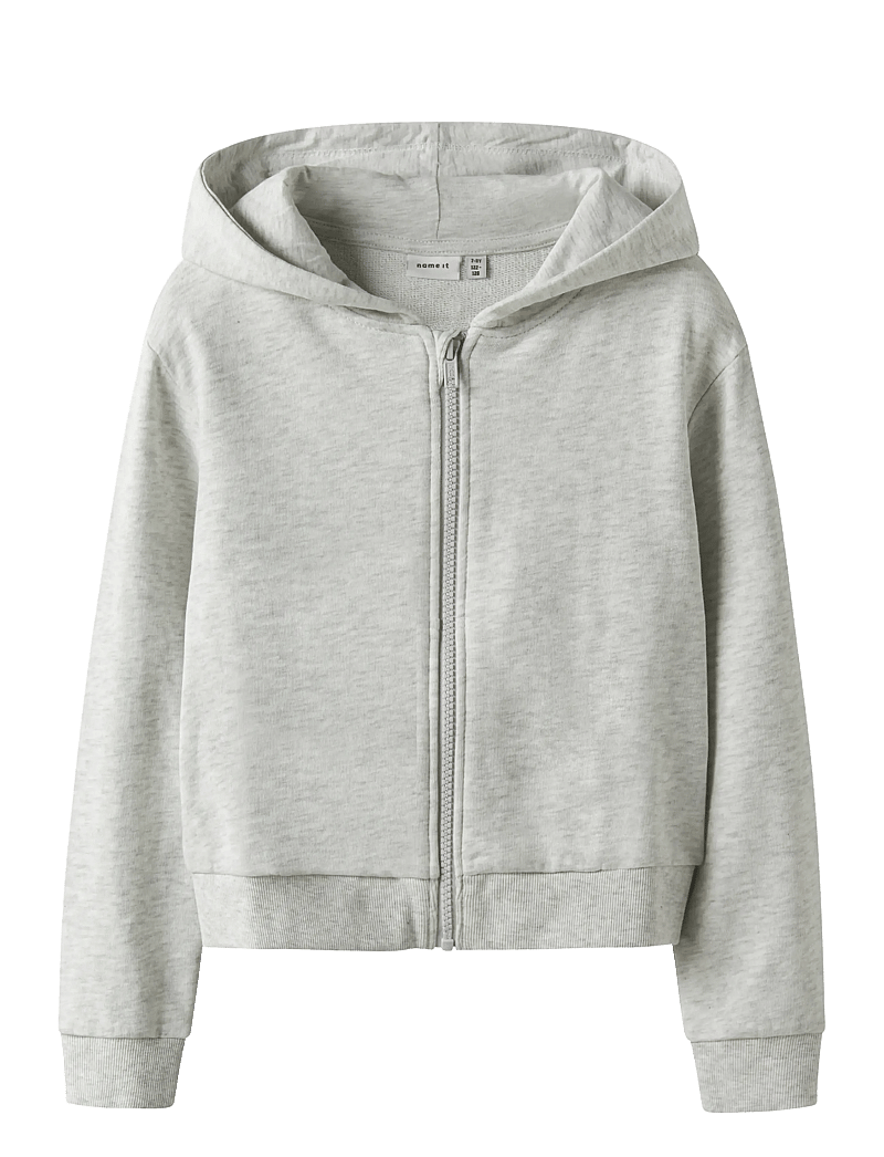 name it - NKFMILLE SHORT NREG SWE CARD WH UNB NOOS - pulls à capuche - light grey melange - 1