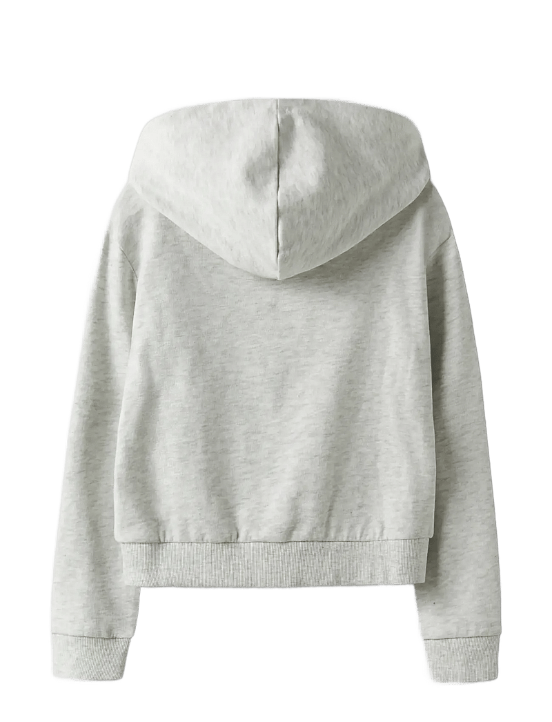 name it - NKFMILLE SHORT NREG SWE CARD WH UNB NOOS - pulls à capuche - light grey melange - 2