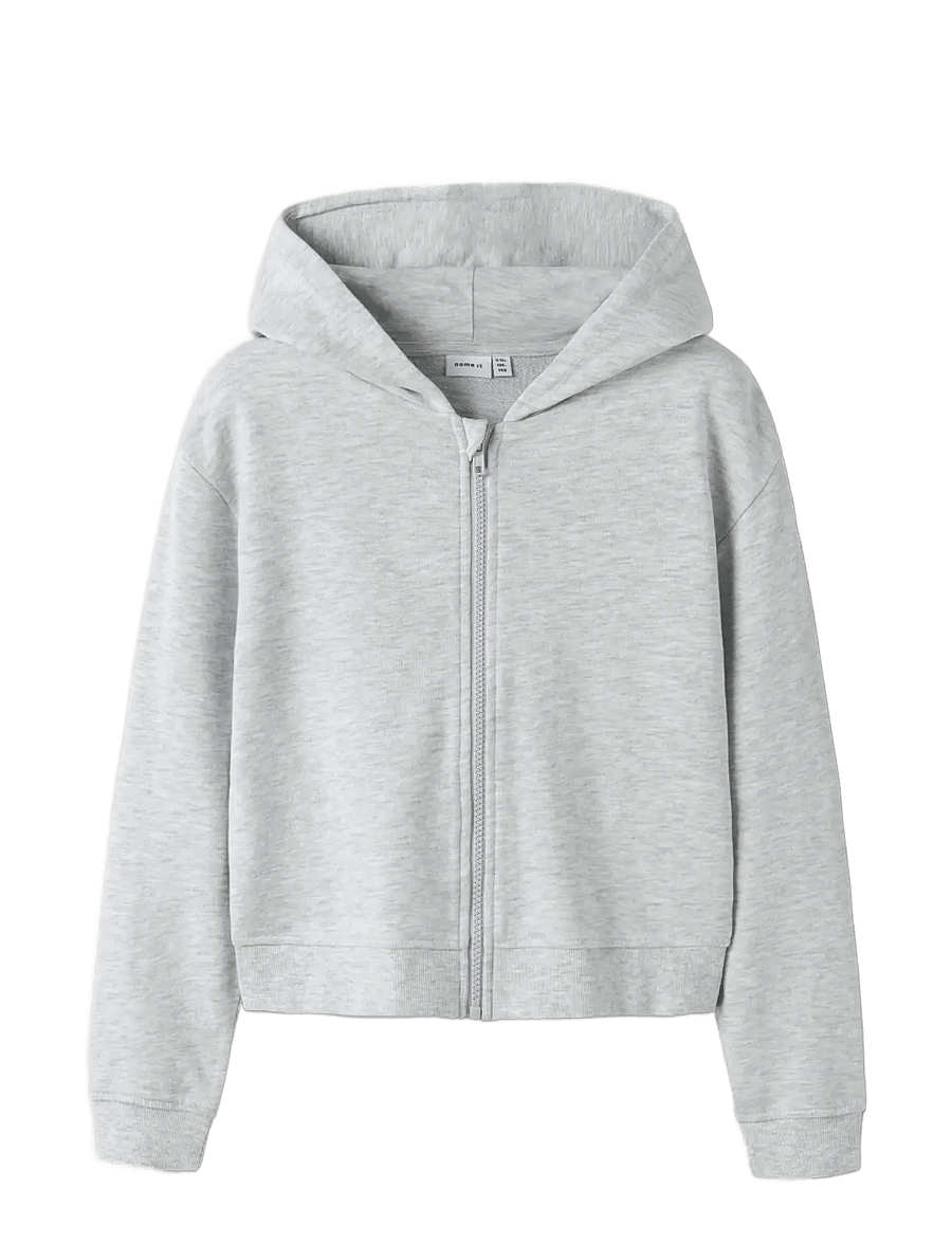 name it - NKFMILLE SHORT NREG SWE CARD WH UNB NOOS - kapuzenpullover - light grey melange - 3