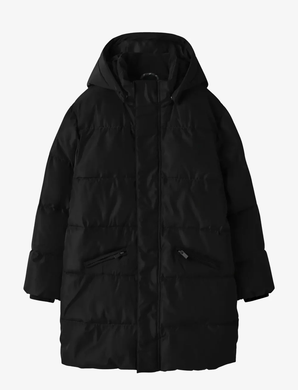 name it - NKFMEDOW03 PUFFER JACKET LONG FO - vinterjackor - black - 0