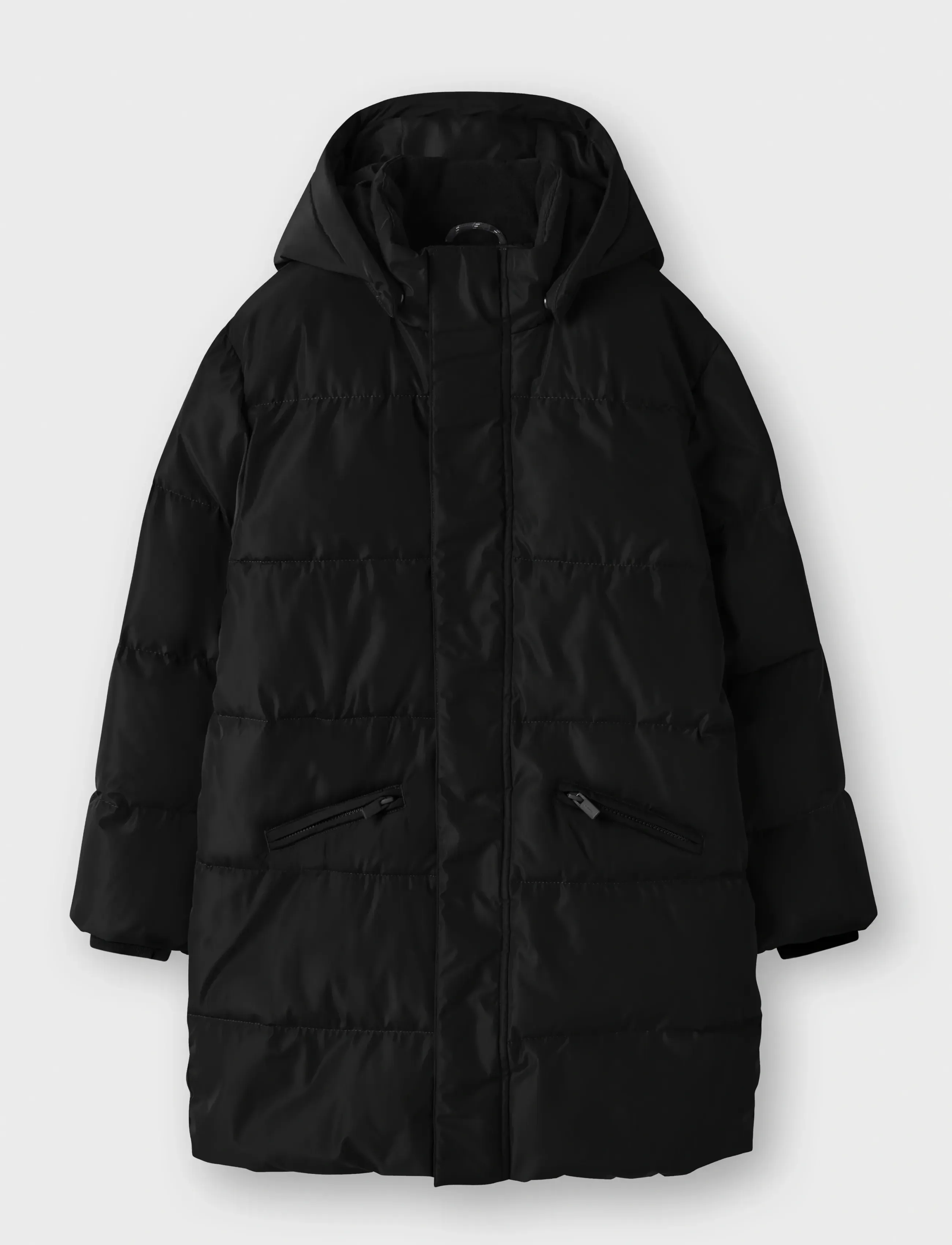 name it Nkfmedow03 Puffer Jacket Long Fo, 116, Jackets & Coats, Schwarz - Padded, Kinder