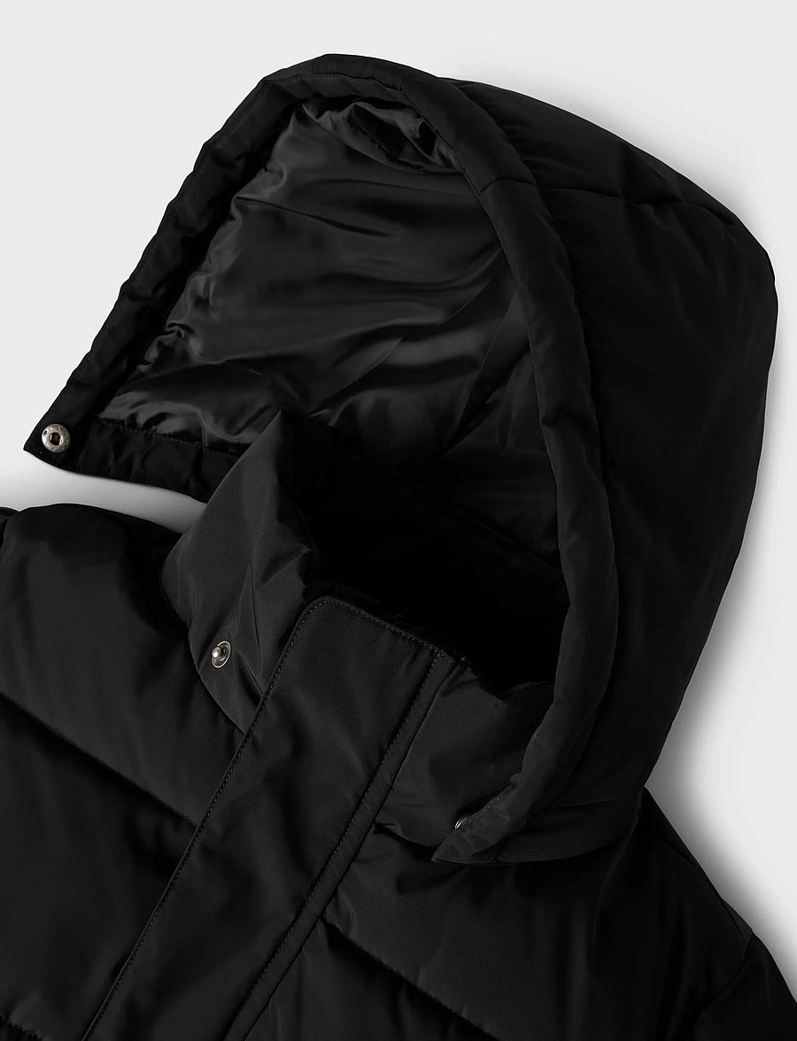name it - NKFMEDOW03 PUFFER JACKET LONG FO - talvejope - black - 3