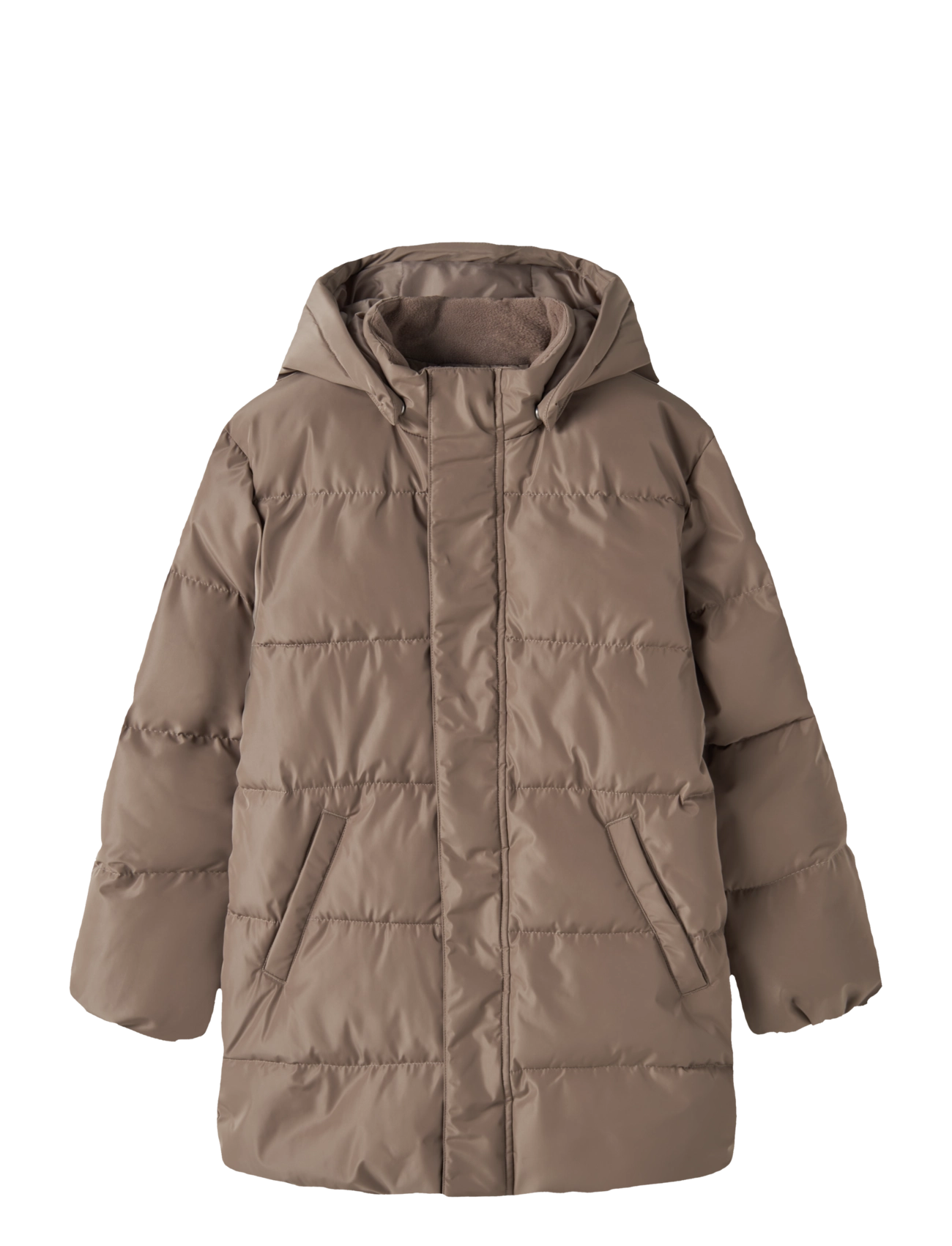name it NKFMEDOW03 PUFFER JACKET LONG FO - Outdoor - BROWN LENTIL / brown